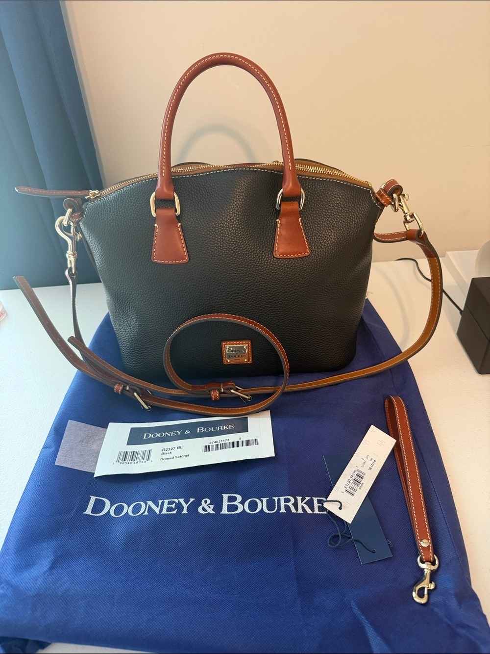 Dooney & Bourke Pebble Grain Domed Satchel Black